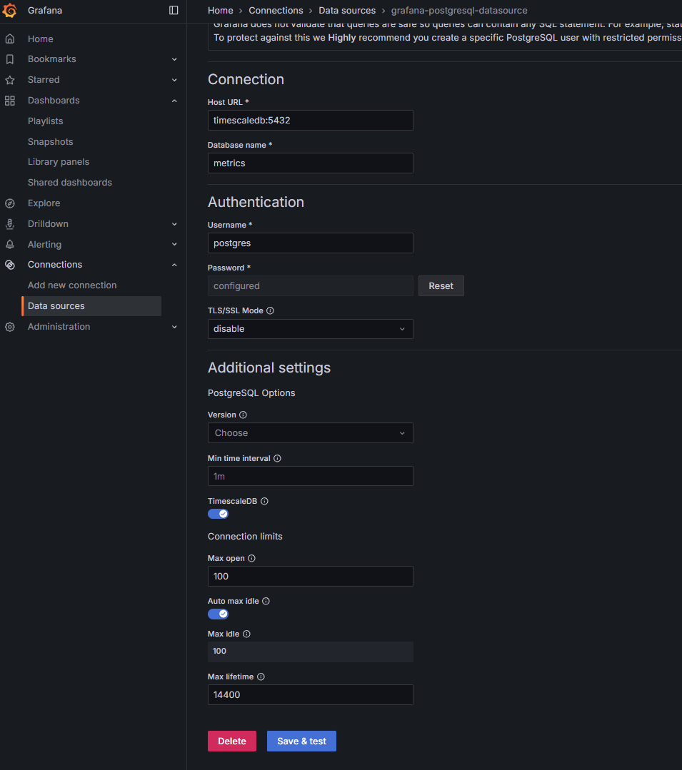 Configure connection