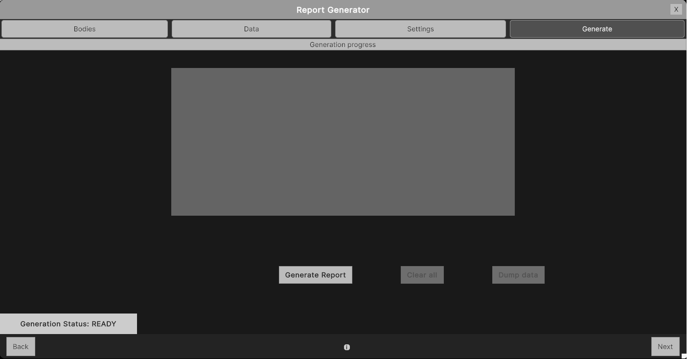 Report generator generate tab
