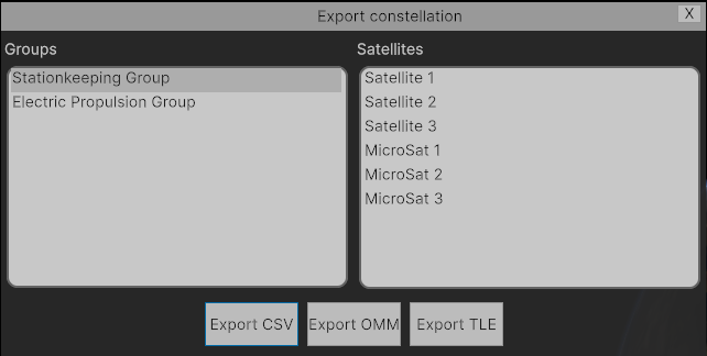 Export constellation