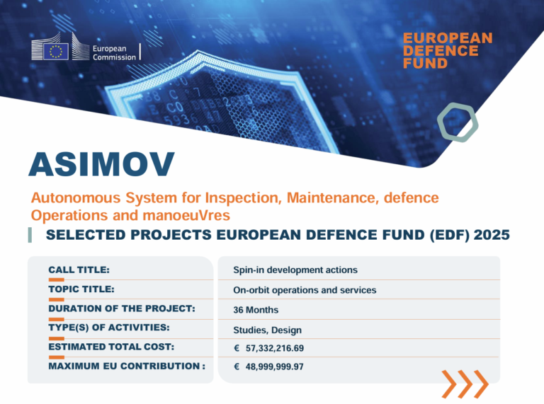 Blackswan Space is selected for the EDF ASIMOV Project